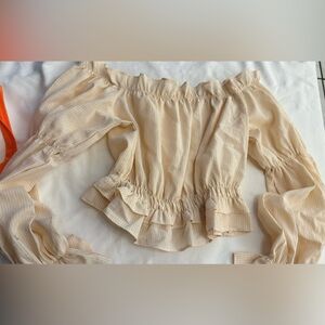 Cream Ruffled Blouse